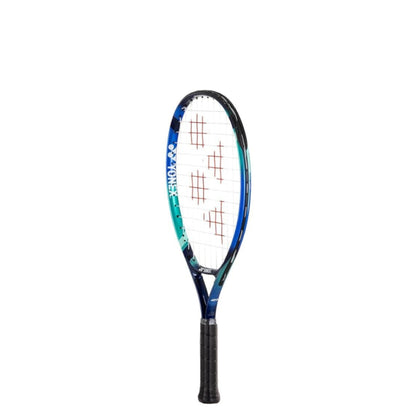 Yonex blue and green racket with logo on racket