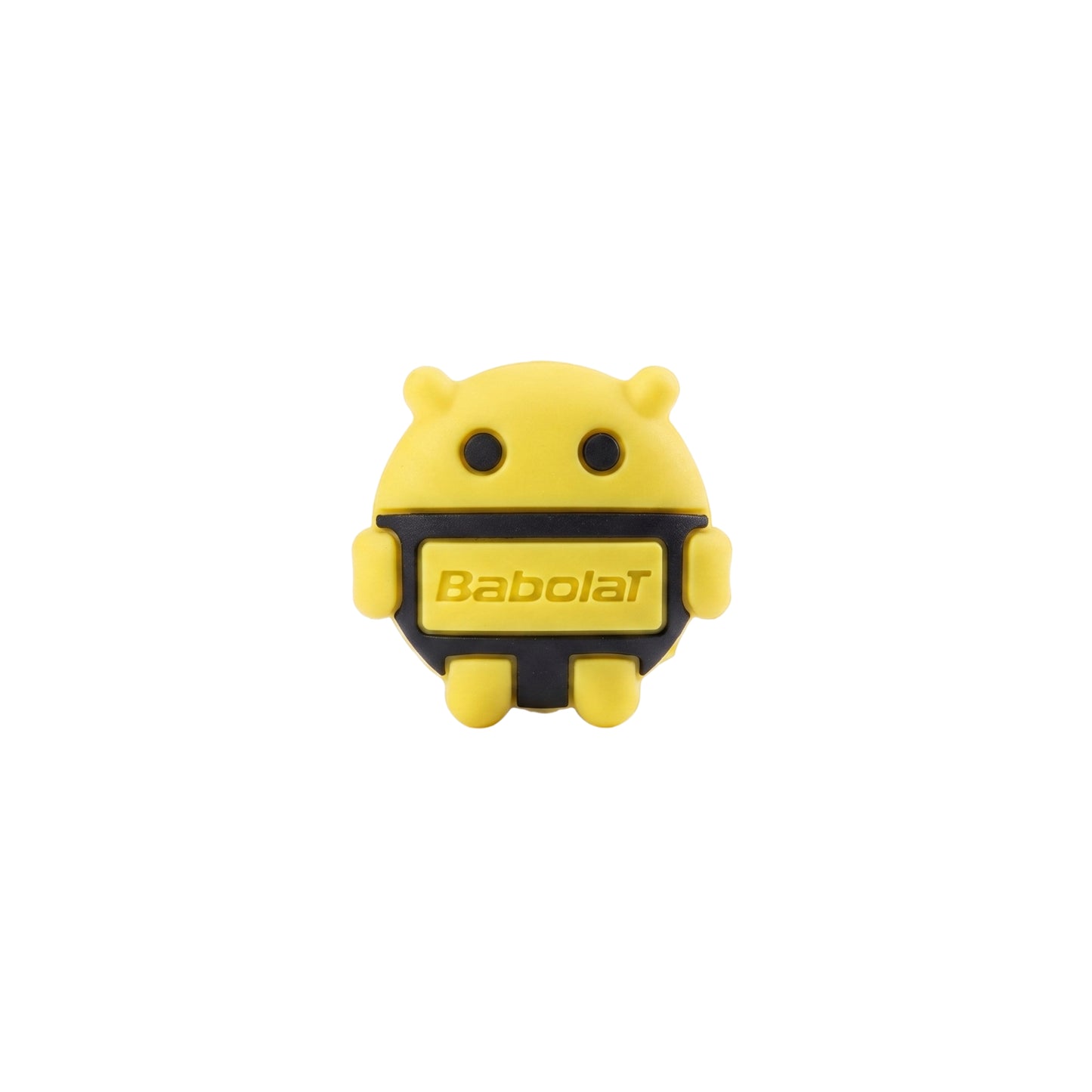 Yellow Babolat Dampener on a white background