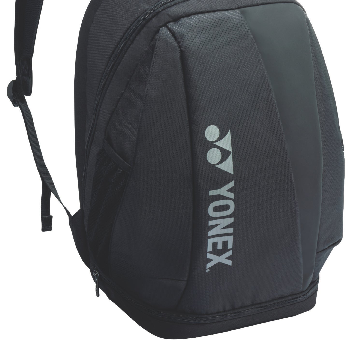 Black backpack with Yonex logo on a white background