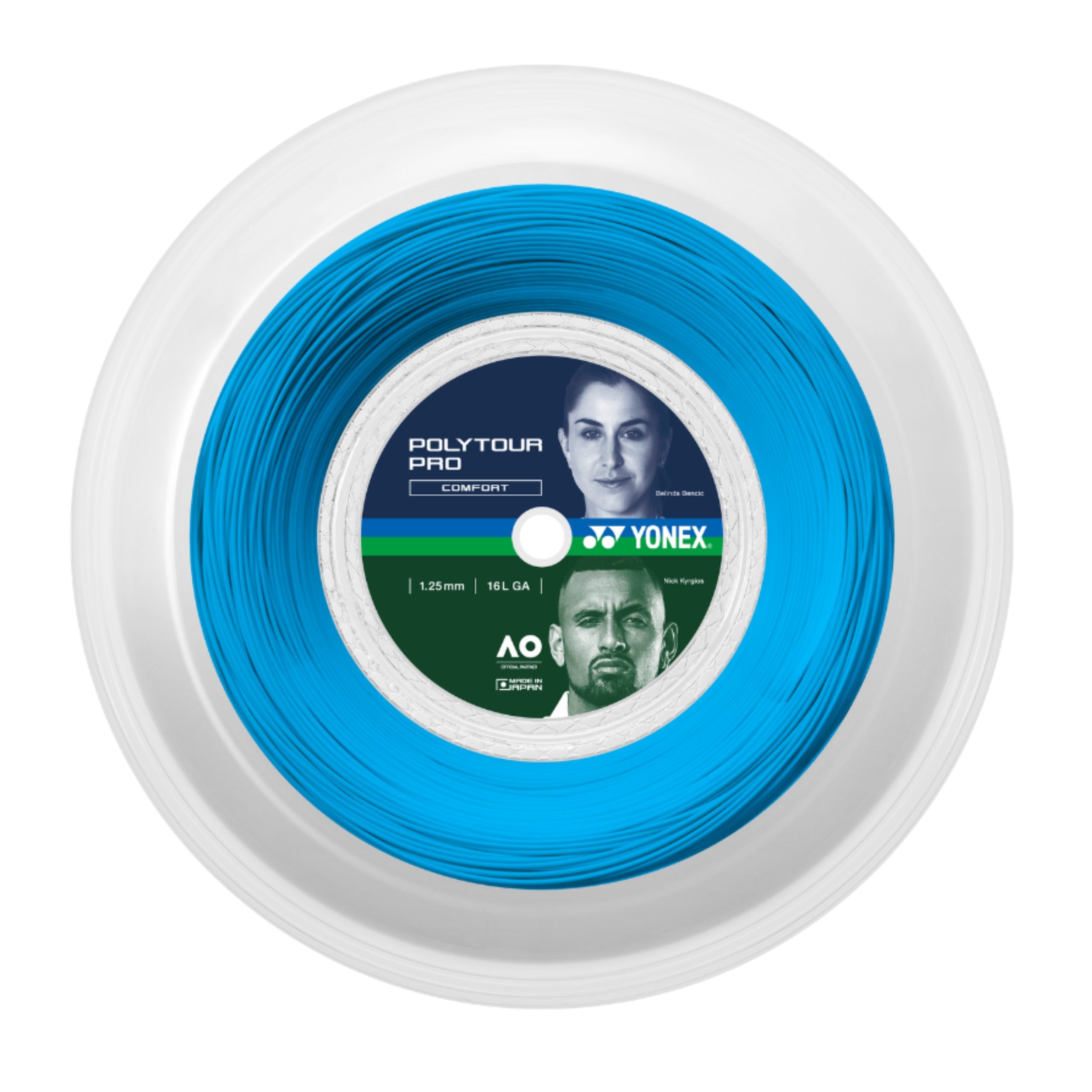 YONEX STRING POLYTOUR PRO 1.25MM 16G FLASH BLUE REEL – Baseline Racquets