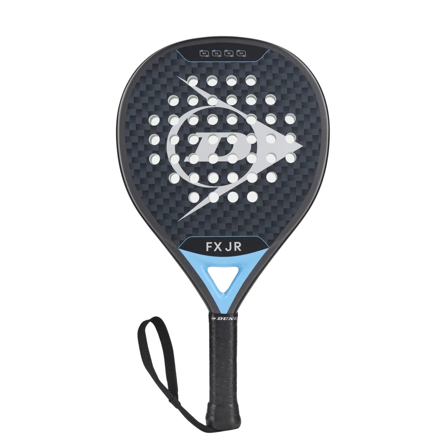 Dunlop FX JR Padel racket with brand logo on a white background