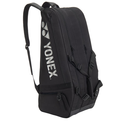 Black backpack with Yonex logo on a white background