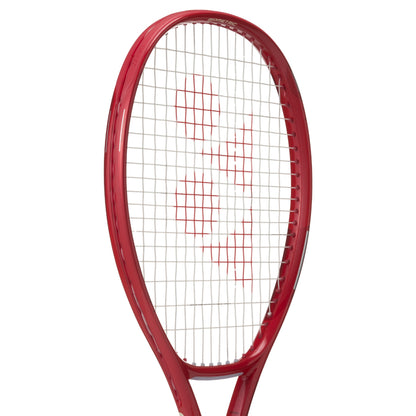 Red Yonex vcore Ace red racket on a white background