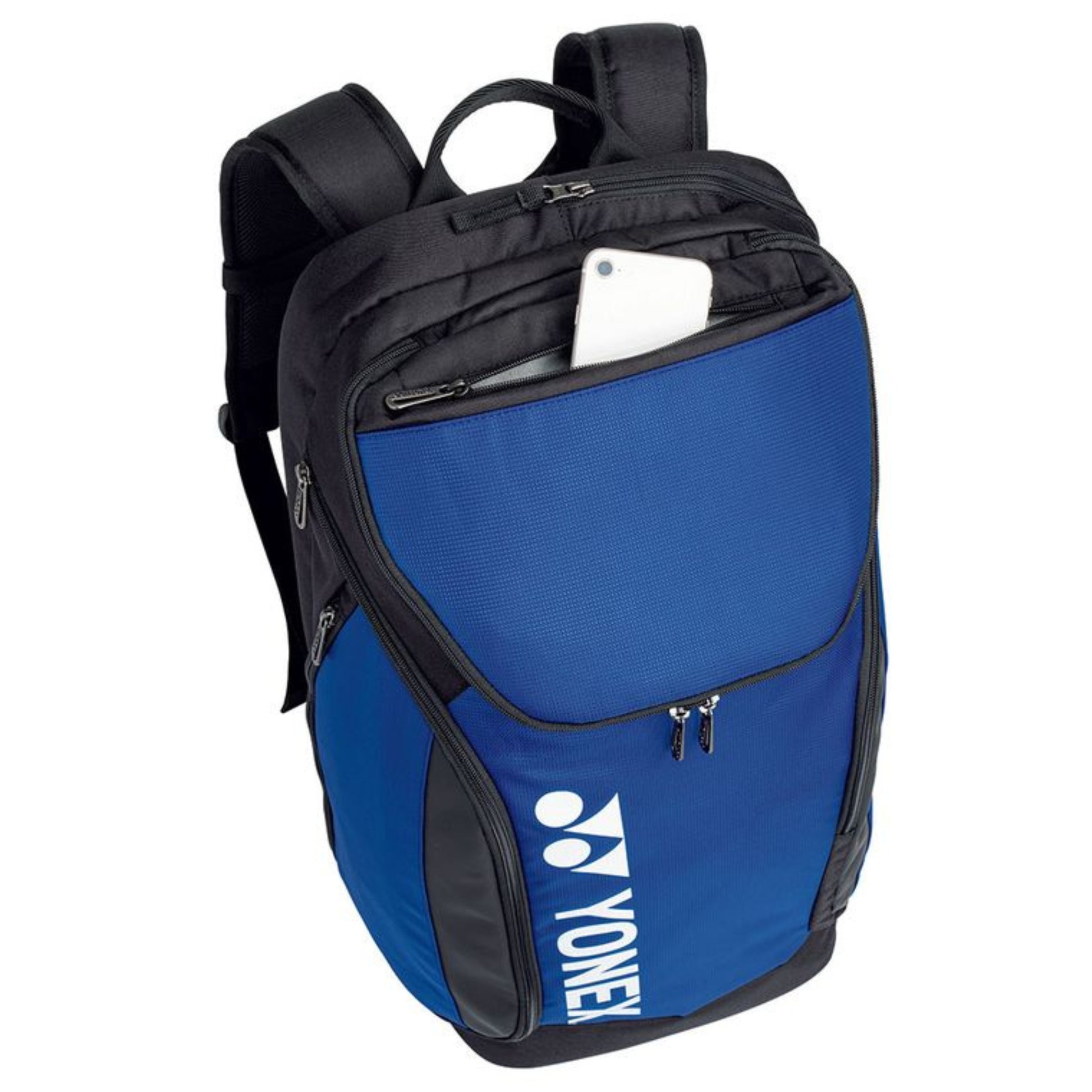 Blue backpack with Yonex logo on a white background