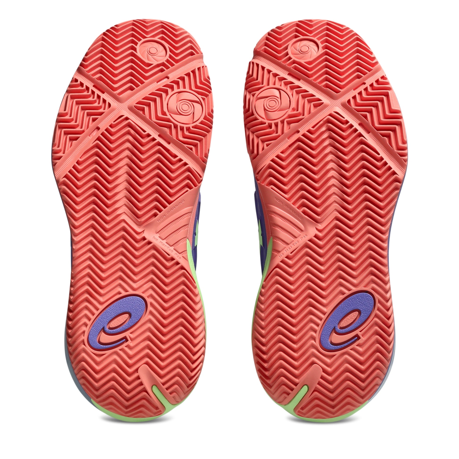 Light Red athletic shoe sole with a brand logo on a white background