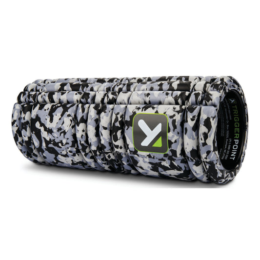 Roller with camouflage pattern and TriggerPoint logo on a white background