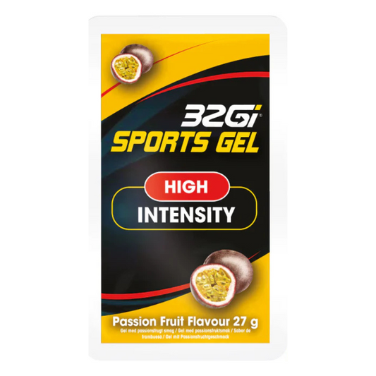32Gi Sports Gel packaging with passion fruit flavor on a white background