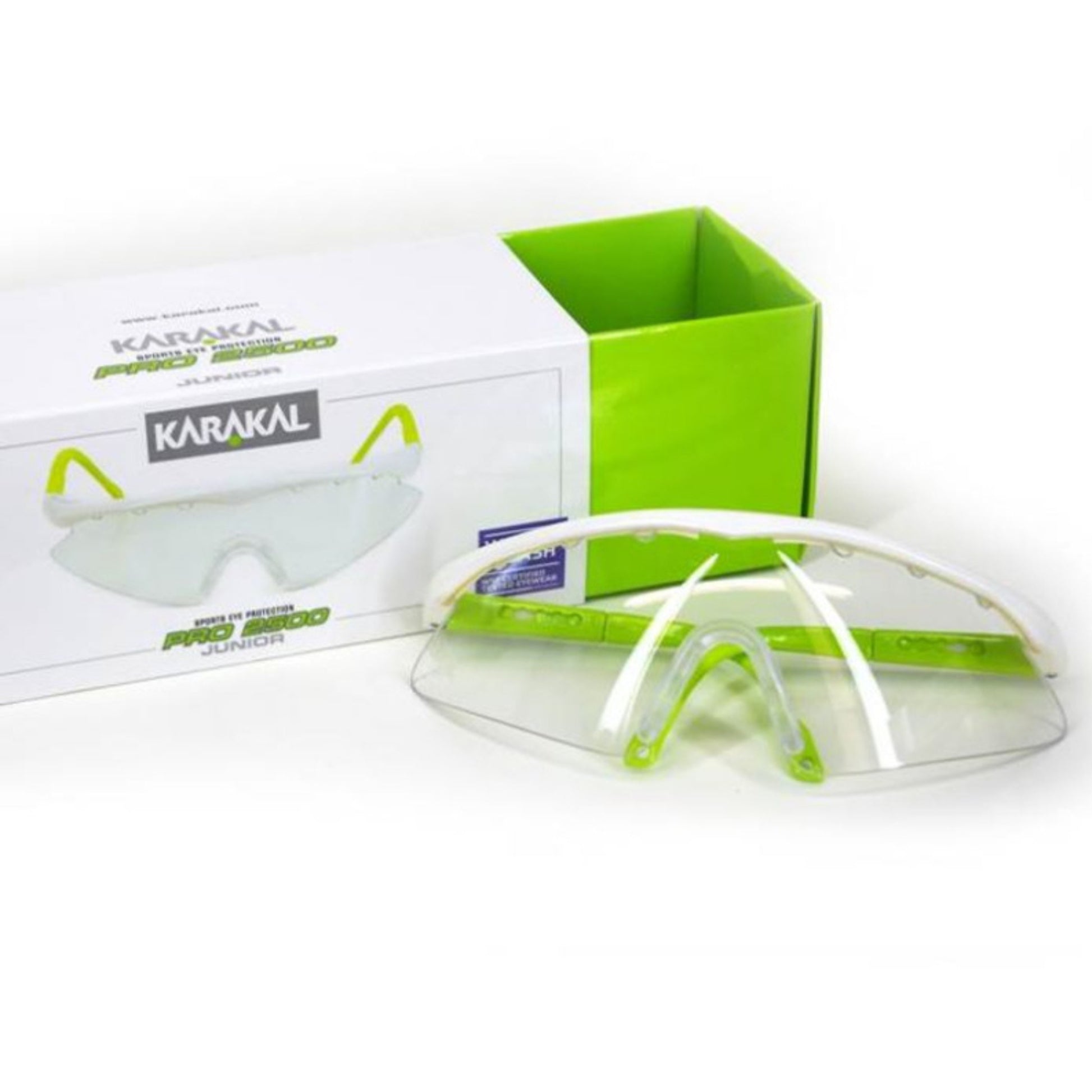 Karakal sports eyewear with packaging on a white background
