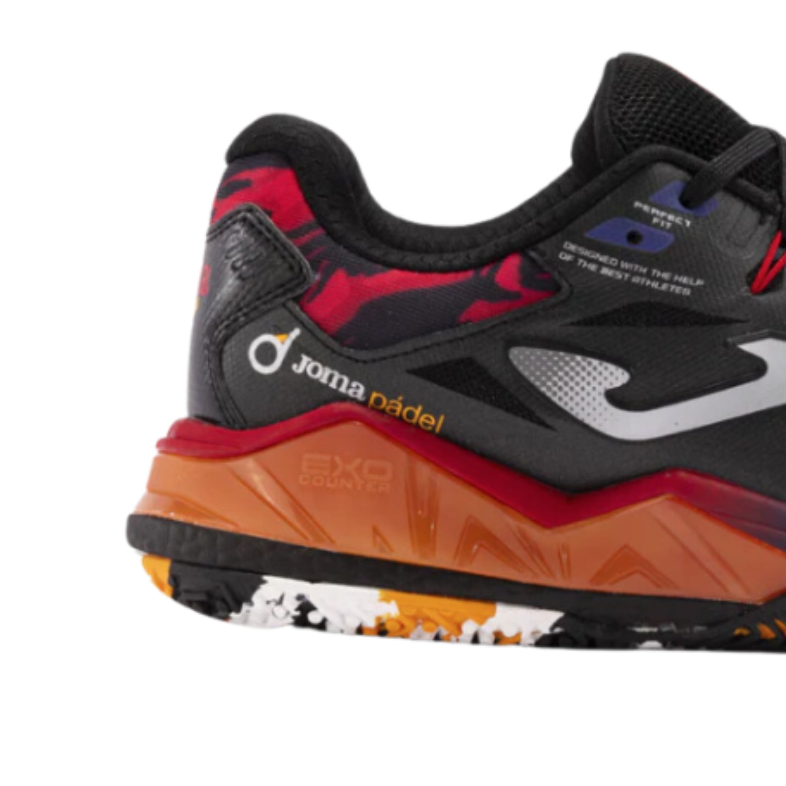 JOMA SHOE PADEL SPIN MN BLACK/RED/ORANGE (AW24) – Baseline Racquets