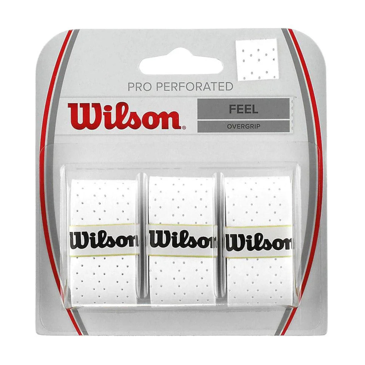 Wison Overgrip For Racket WILSON GRIP OVERGRIP PRO PERFORATED WHITE (3) – Baseline Racquets