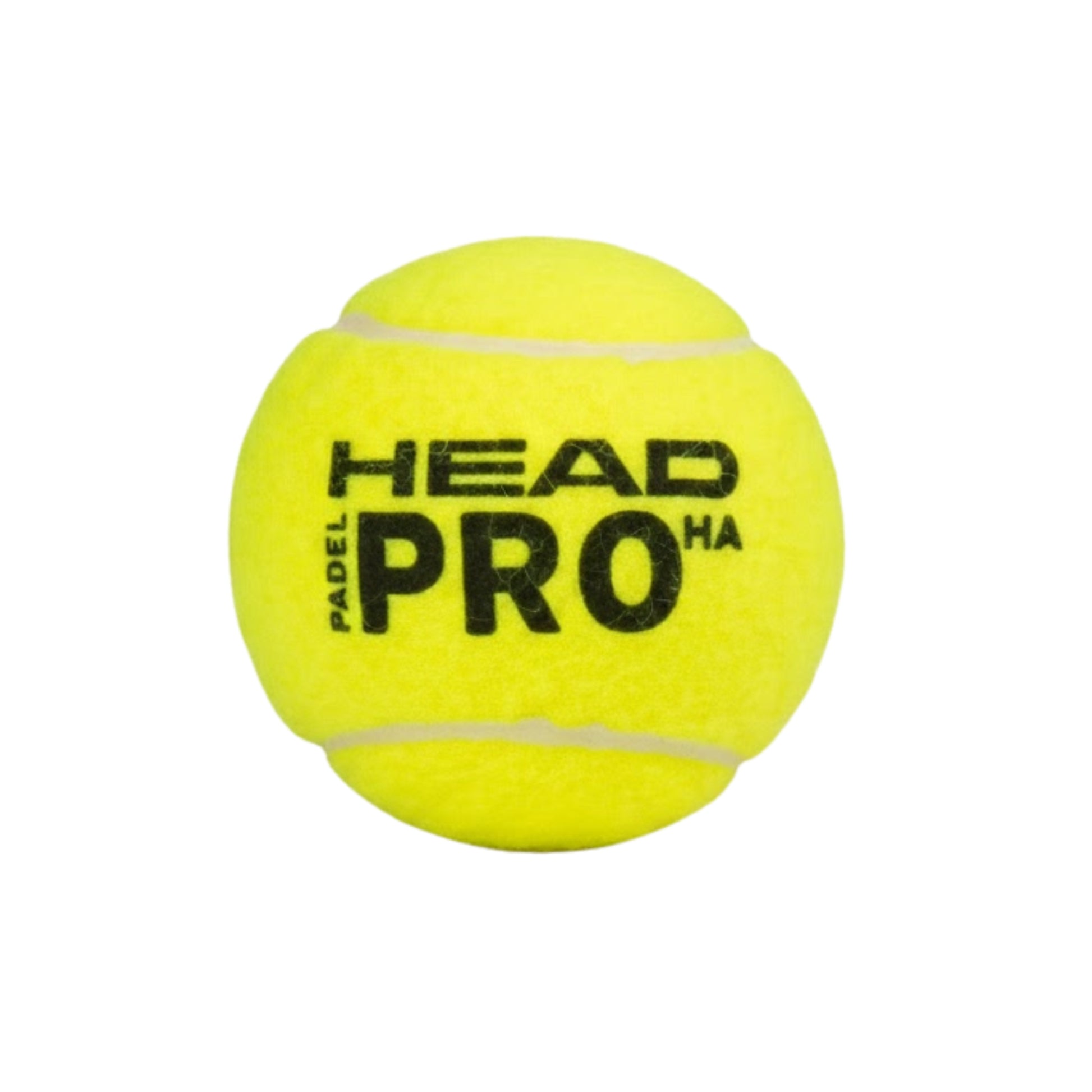 Yellow tennis ball with 'HEAD PRO' branding on a white background
