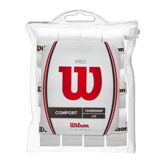 Pack of Wilson tennis overgrips in clear packaging on a white background