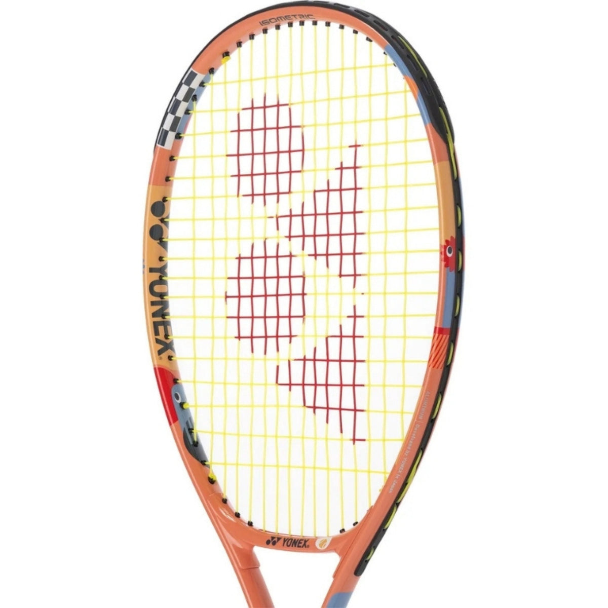 CLOSE-UP OF A YONEX RACKET JNR 25 INCH CORAL ORANGE