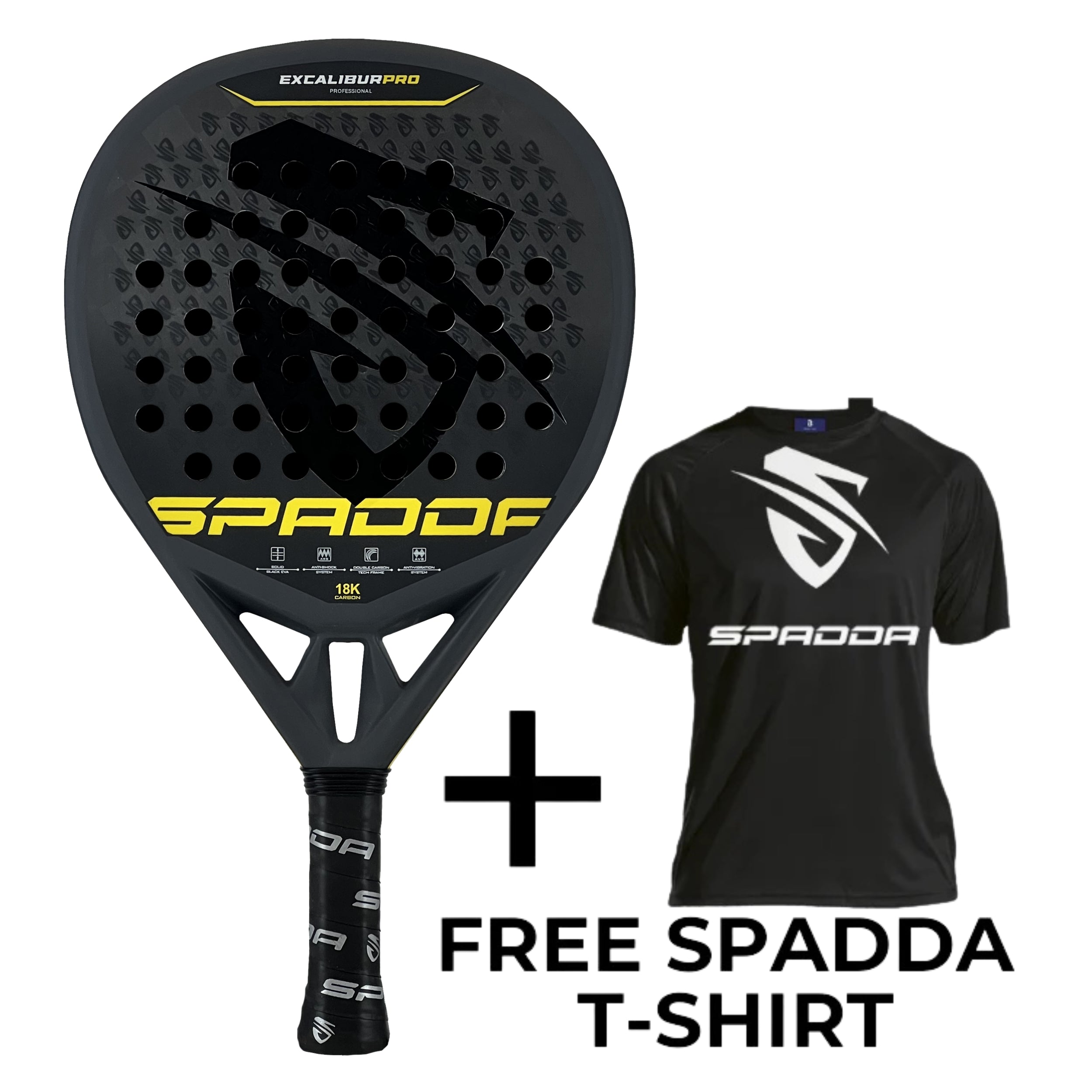 SPADDA PADEL EXCALIBUR PRO 18K 380G – Baseline Racquets