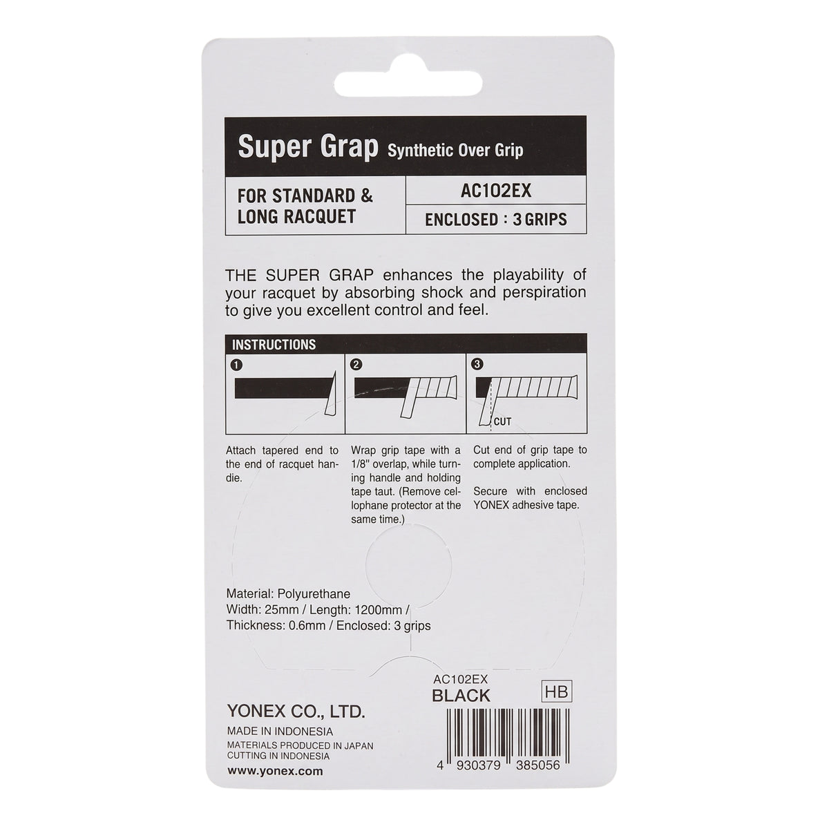YONEX GRIP OVERGRIP DRY GRAP BLK (3)