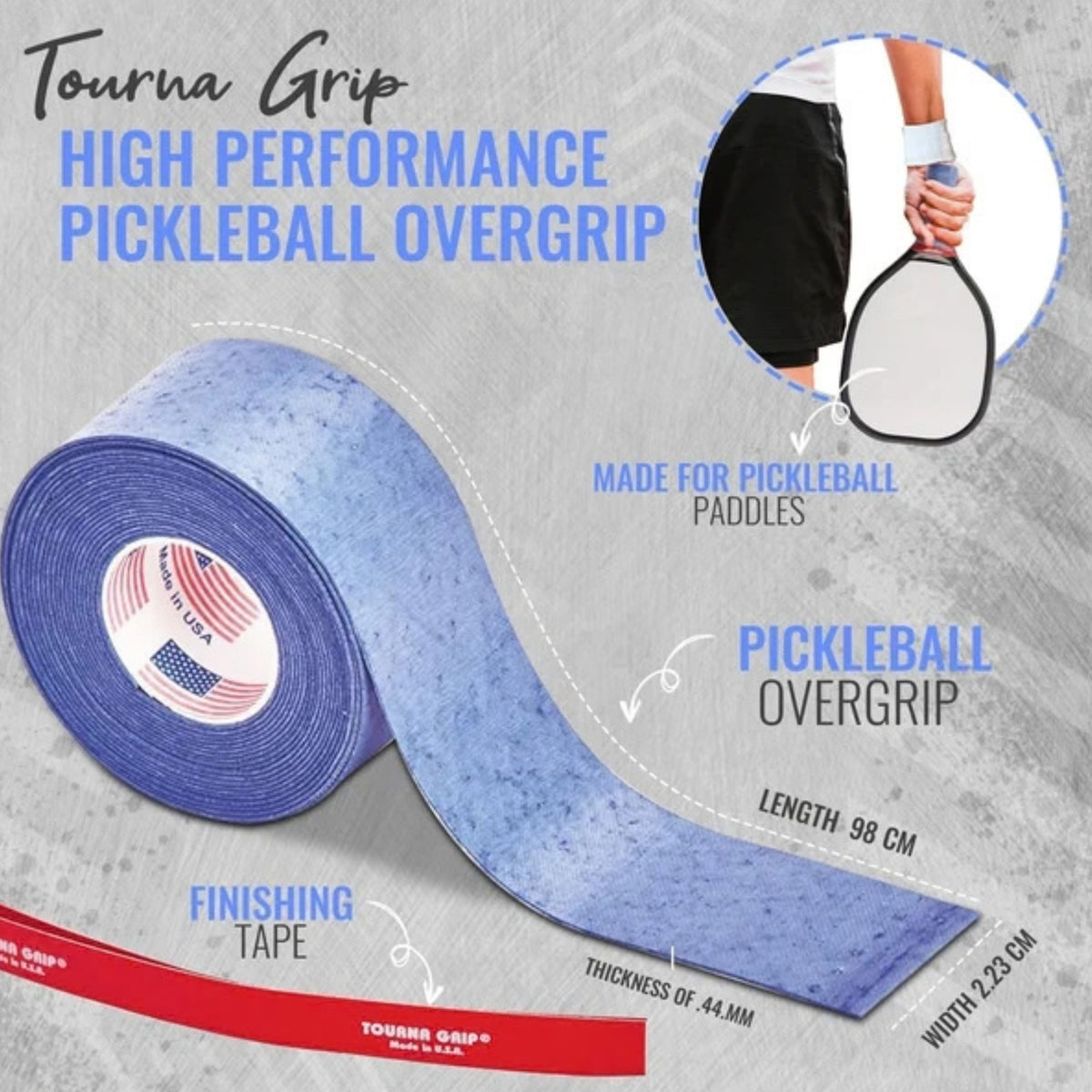 TOURNA GRIP OVERGRIP PICKLEBALL DRY FEEL BLUE (2)
