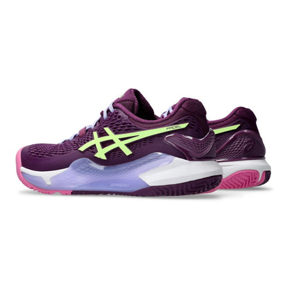 ASICS SHOE G-RESOLUTION 9 PADEL WN DEEP MAUVE/LIME GREEN (AW24)