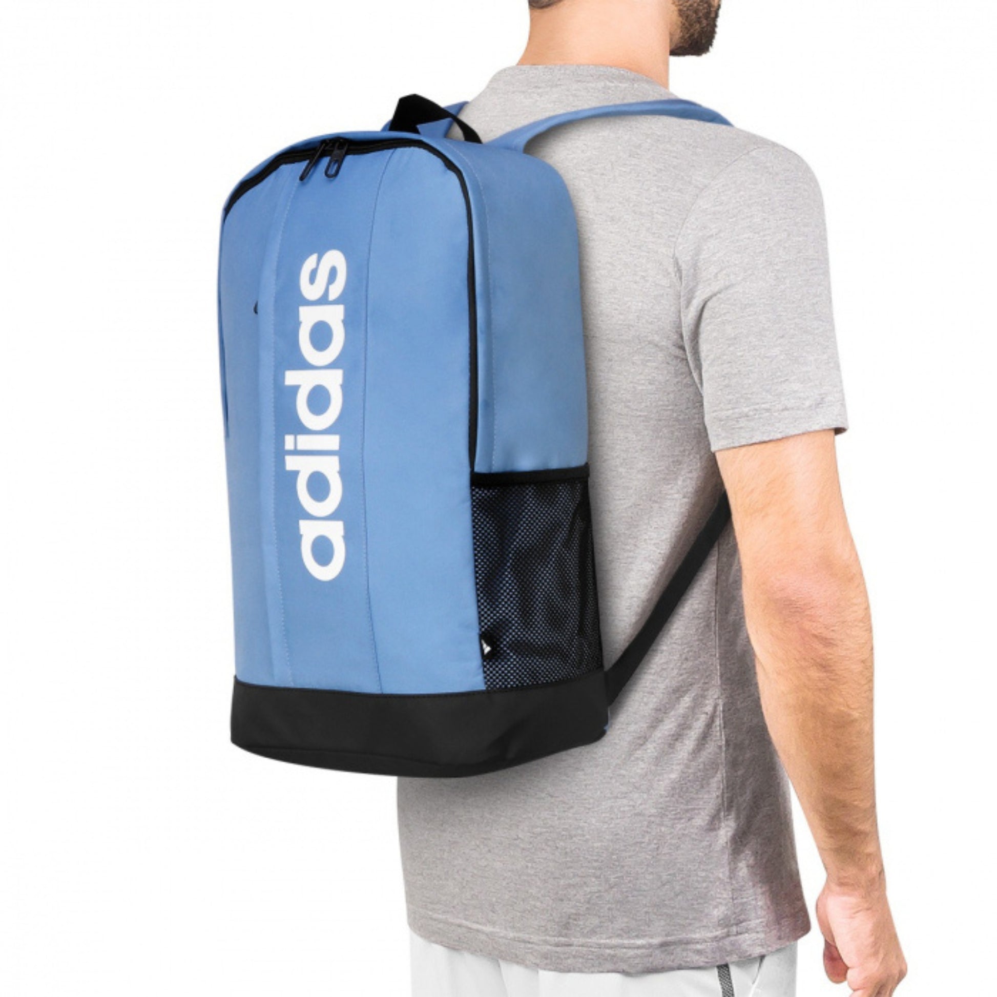 adidas backpack lelong ADIDAS BAG BACKPACK LINEAR BLUE FUSION/BLACK/WHITE (AW25) – Baseline Racquets