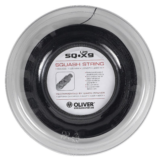 OLIVER STRING SQ X9 1.25MM BLK / REEL