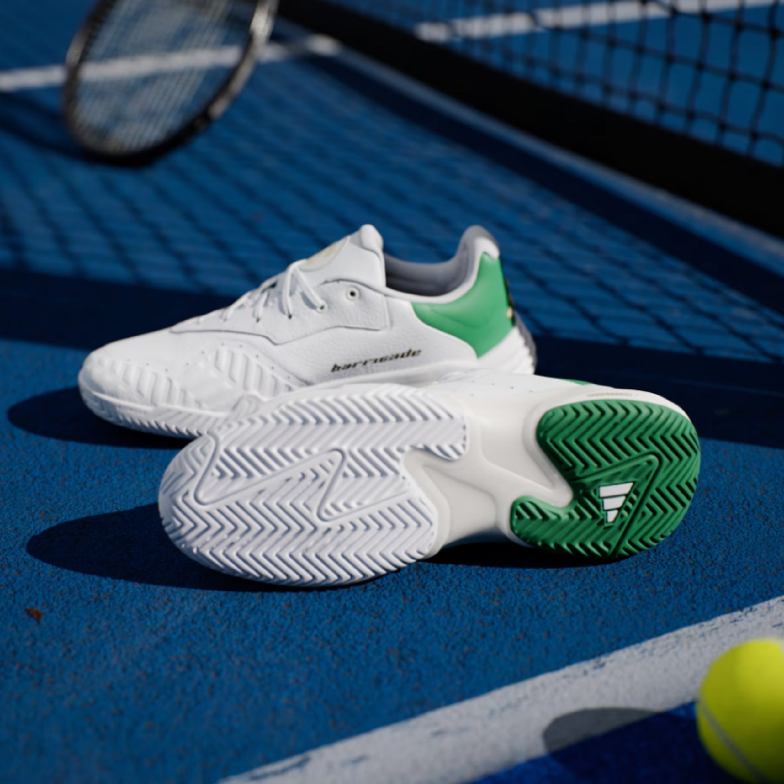 ADIDAS SHOE BARRICADE 13 LEATHER MN METALLIC/WHITE/GREEN (AW25