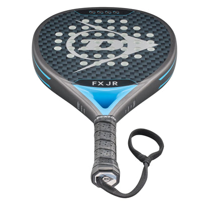 Dunlop padel racket with 'FX JR' branding on a white background