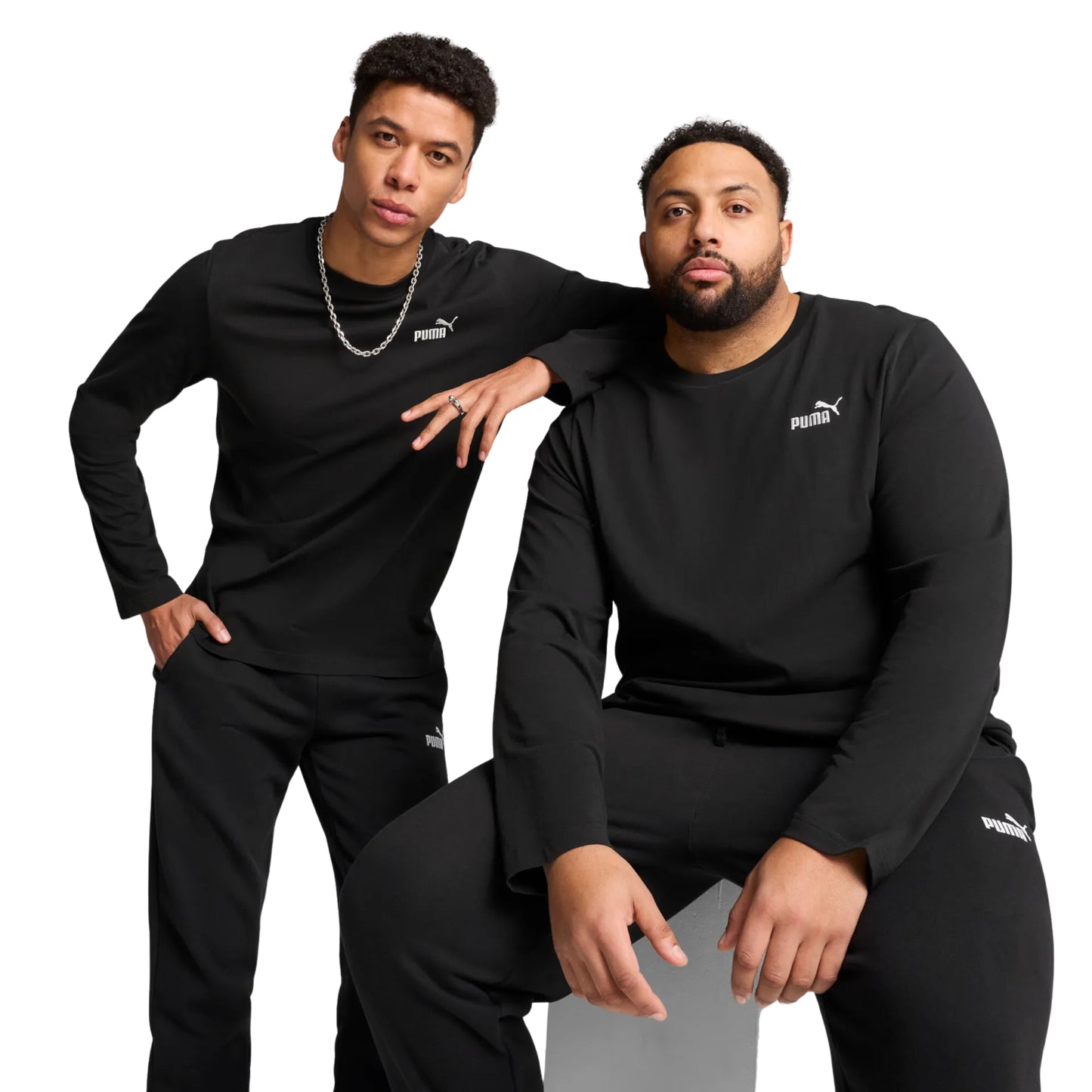 PUMA TEE LONG SLEEVE ESSENTIAL MN BLACK (AW25)