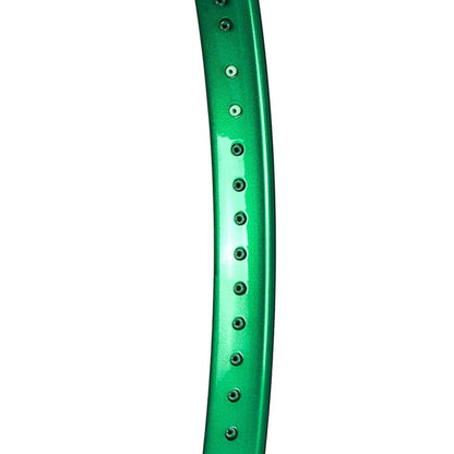 Green wilson tennis frame on a white background