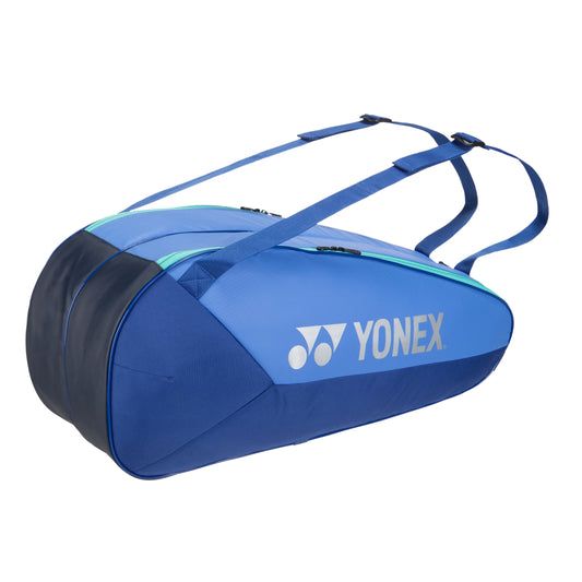Blue tennis bag with Yonex logo on a white background