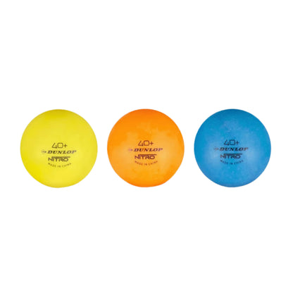 DUNLOP BALL TABLE TENNIS NITRO GLOW 40+ ASSORTED (6)