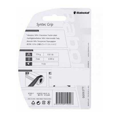 BABOLAT GRIP REPLACEMENT SYNTEC PRO WHITE (TBD)