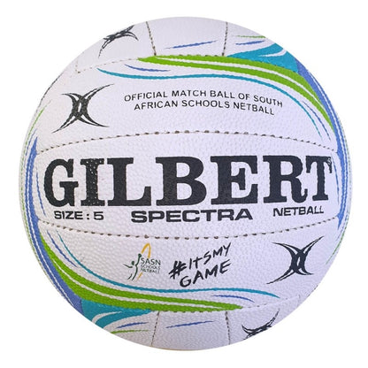 GILBERT BALL NETBALL SPECTRA GSA SCHOOL WHT/GRN