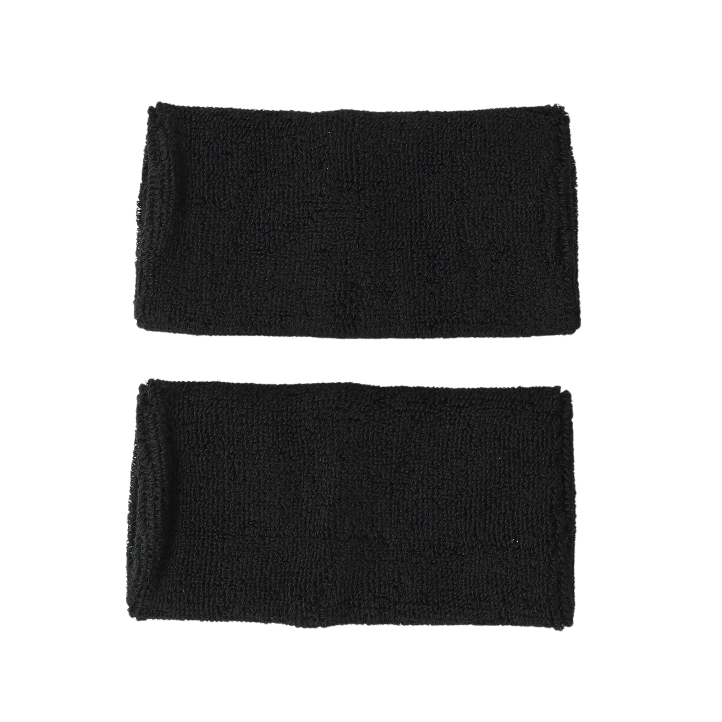 Two black wristbands on a white background