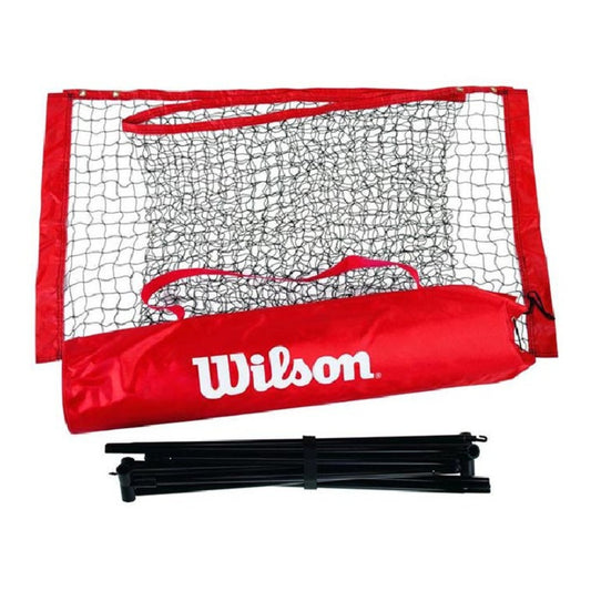 Red Wilson sports net with black frame on a white background