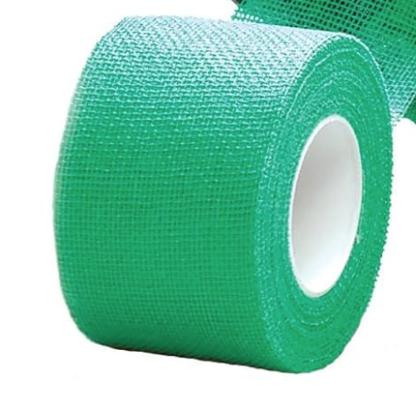 Roll of green tape on a white background