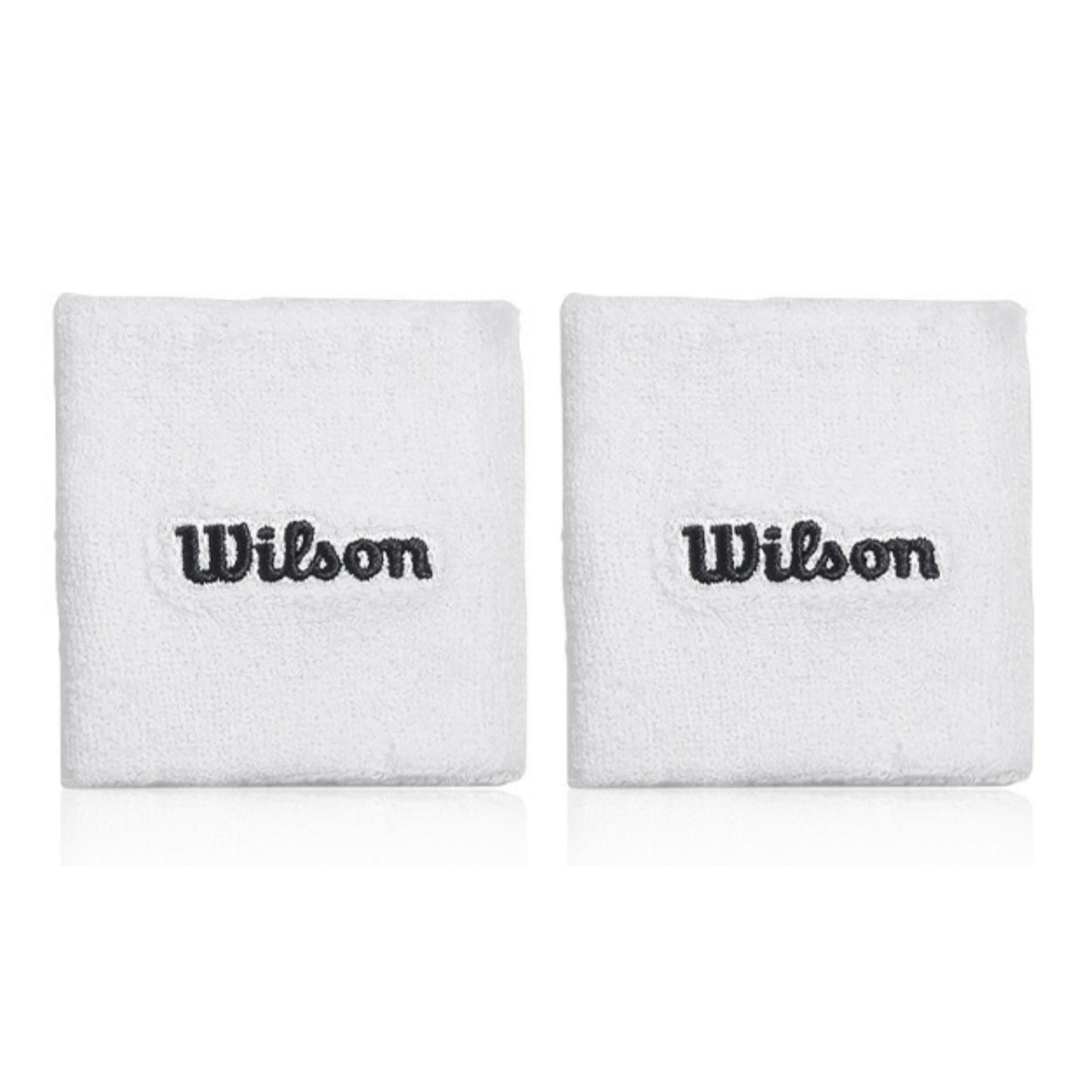 White Wilson wristbands on a white background