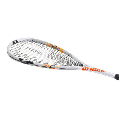 Squash racket with 'Prince' branding on a white background