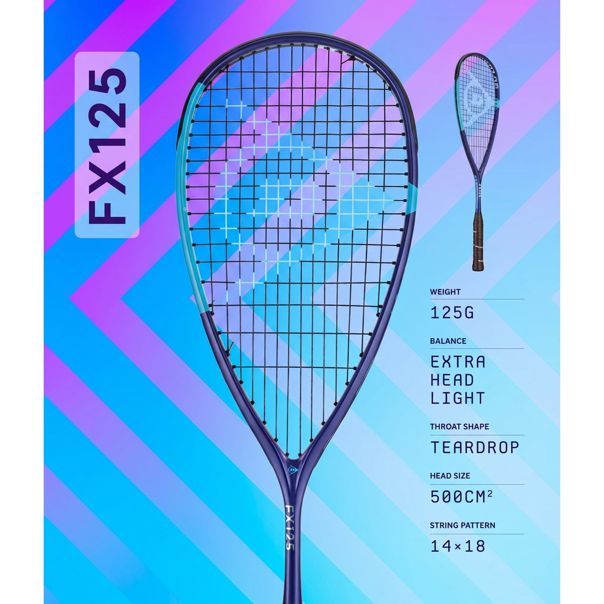 DUNLOP RACKET SQ FX 125 14X18 125G (26)