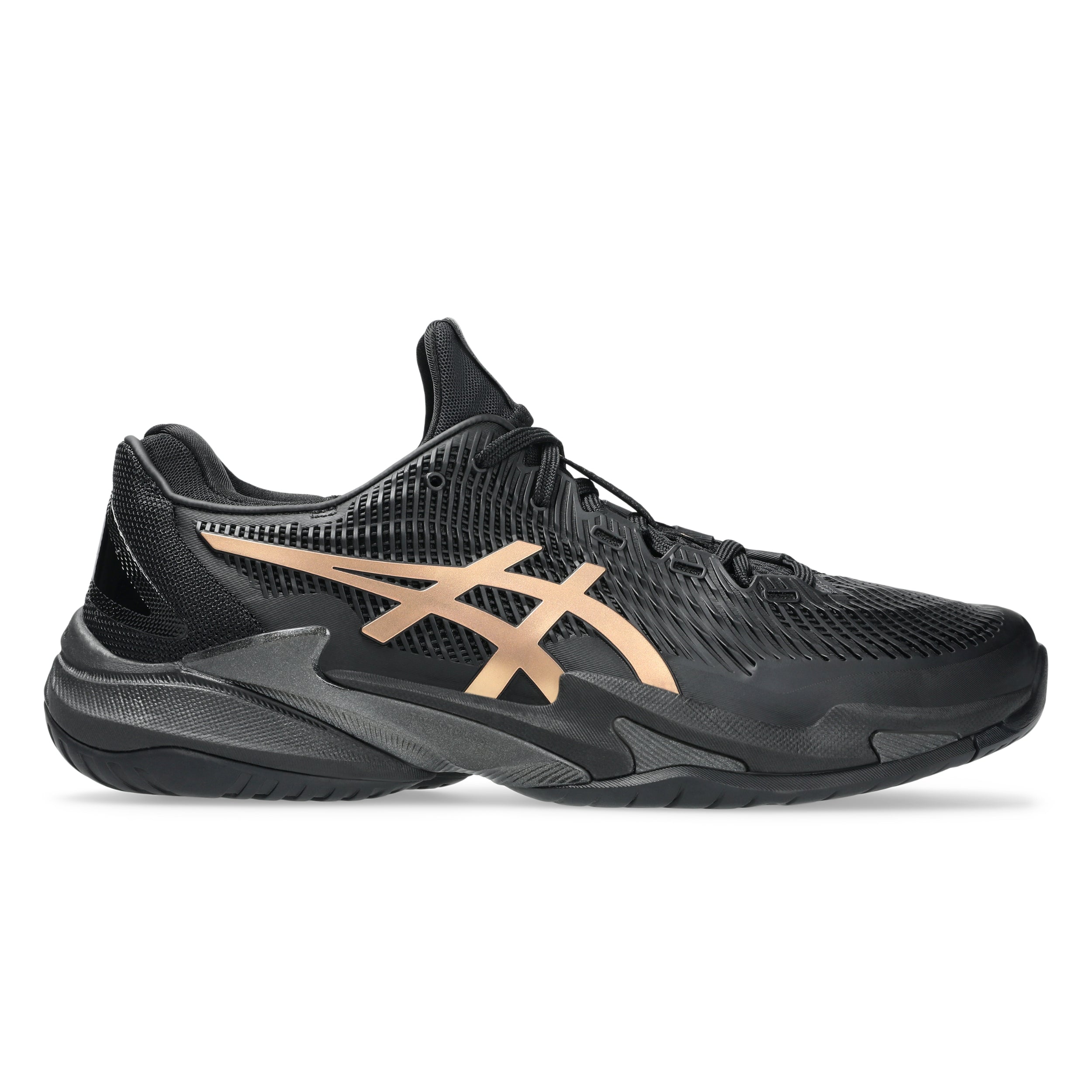 26.5サイズASICS FF Turbo ランニングシューズ定価27,500円 ASICS SHOE COURT NOVAK FF 3 NIGHT ENERGY MN BLACK/PRISM GOLD (SS26