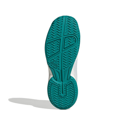 ADIDAS SHOE COURTFLASH KID WHITE/PURE TEAL (AW25)
