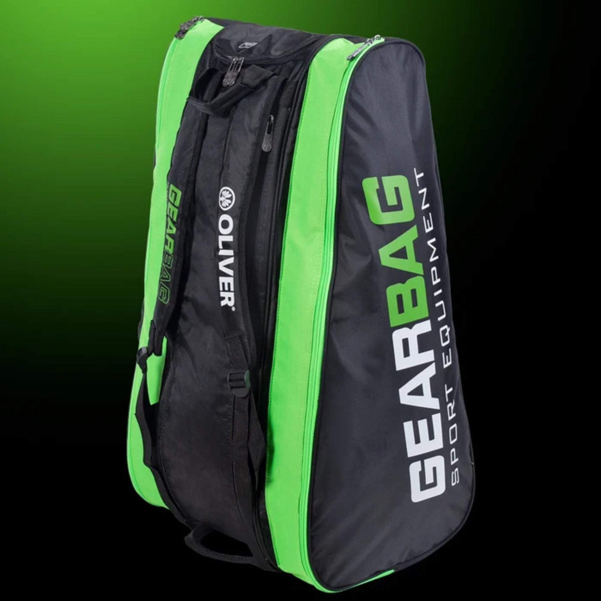 Black and green oliver racket bag