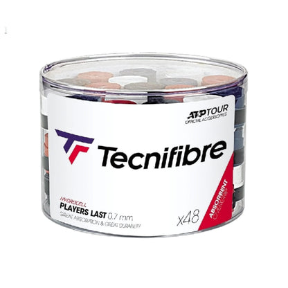 Tecnifibre grip overgrip assorted on a white background