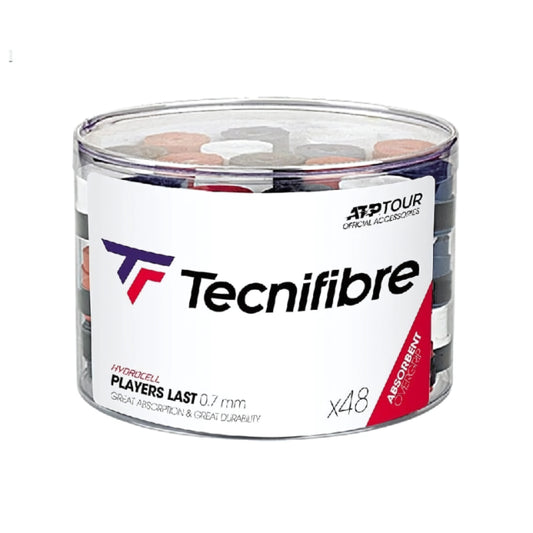 Tecnifibre grip overgrip assorted on a white background