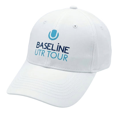 Baseline UTR Tour white cap on a white background