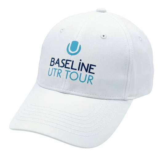 Baseline UTR Tour white cap on a white background