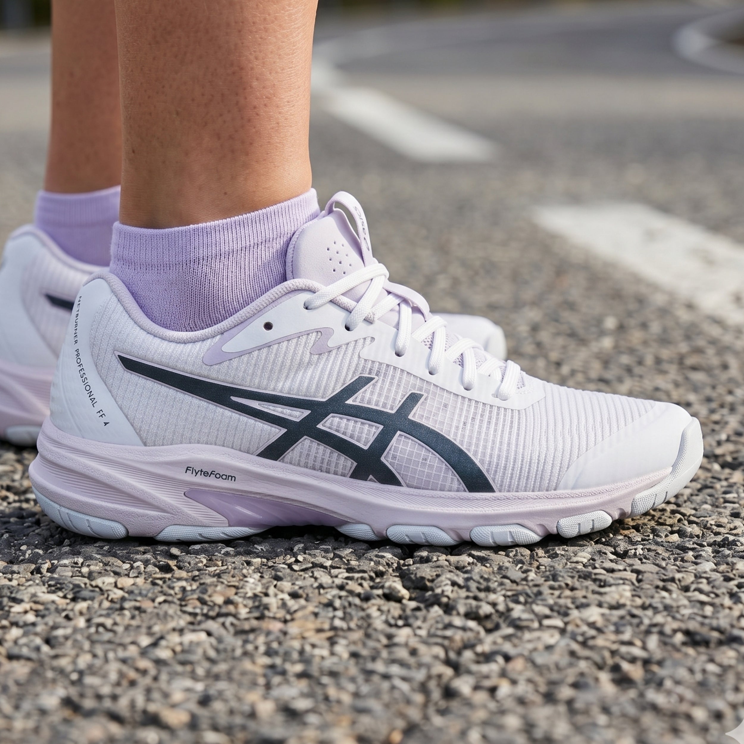 ASICS SHOE NETBURNER PROFESSIONAL FF 4 WN WHITE/RAW INDIGO (AW26