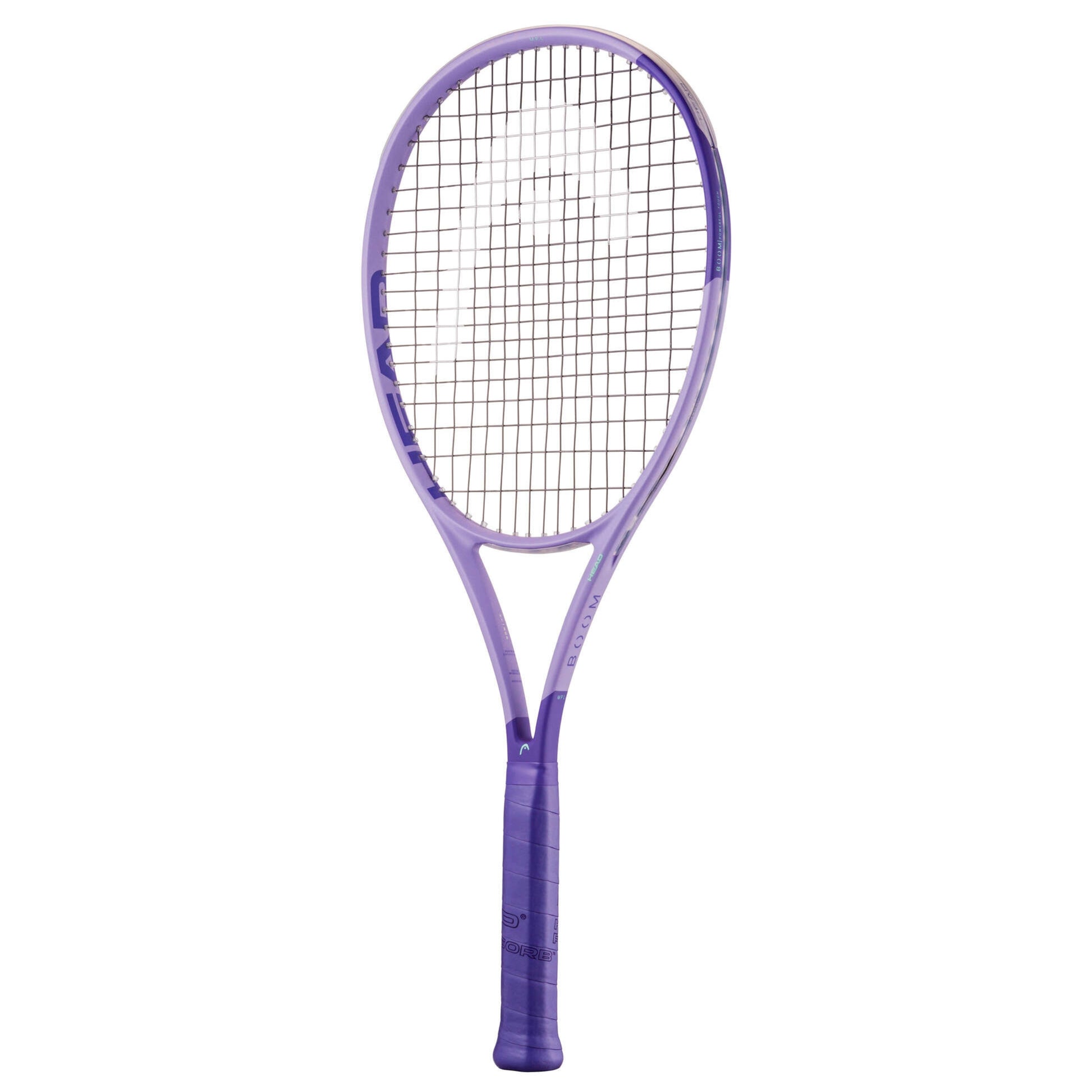 Purple Head tennis racket on a white background