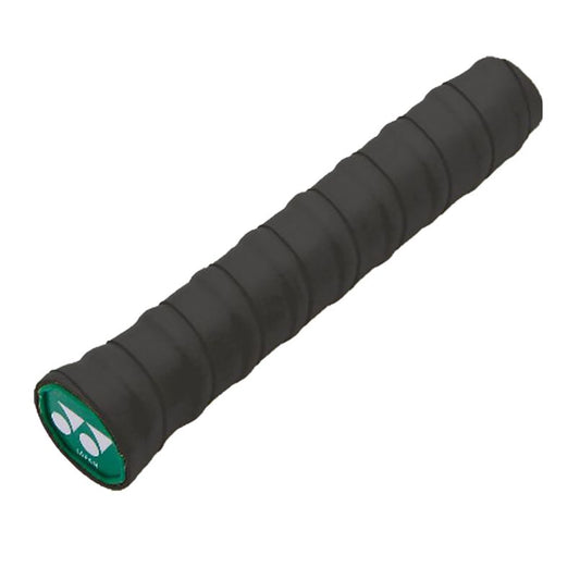 Black textured grip with a brand logo on a white background