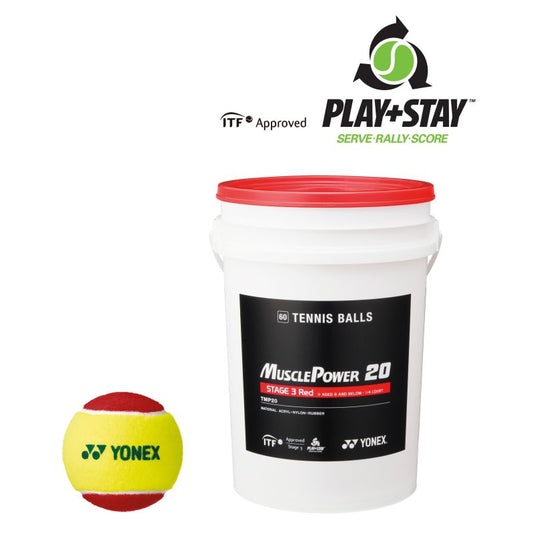 YONEX BALL TENNIS PLAY AND STAY RED BUCKET (60)