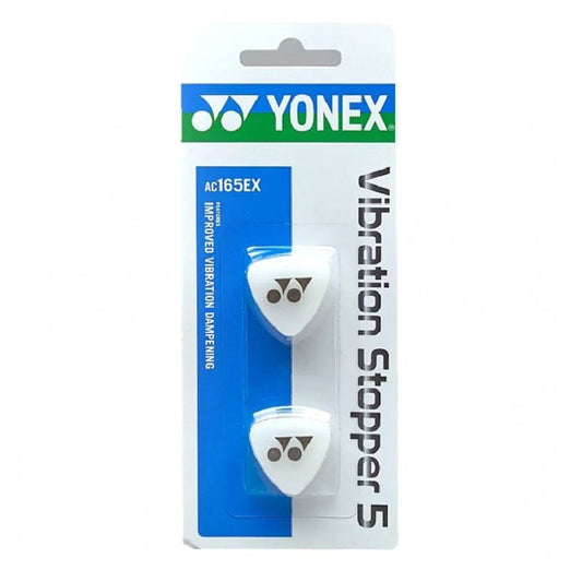 Yonex vibration dampener stopper with two white vibration dampeners on a white background