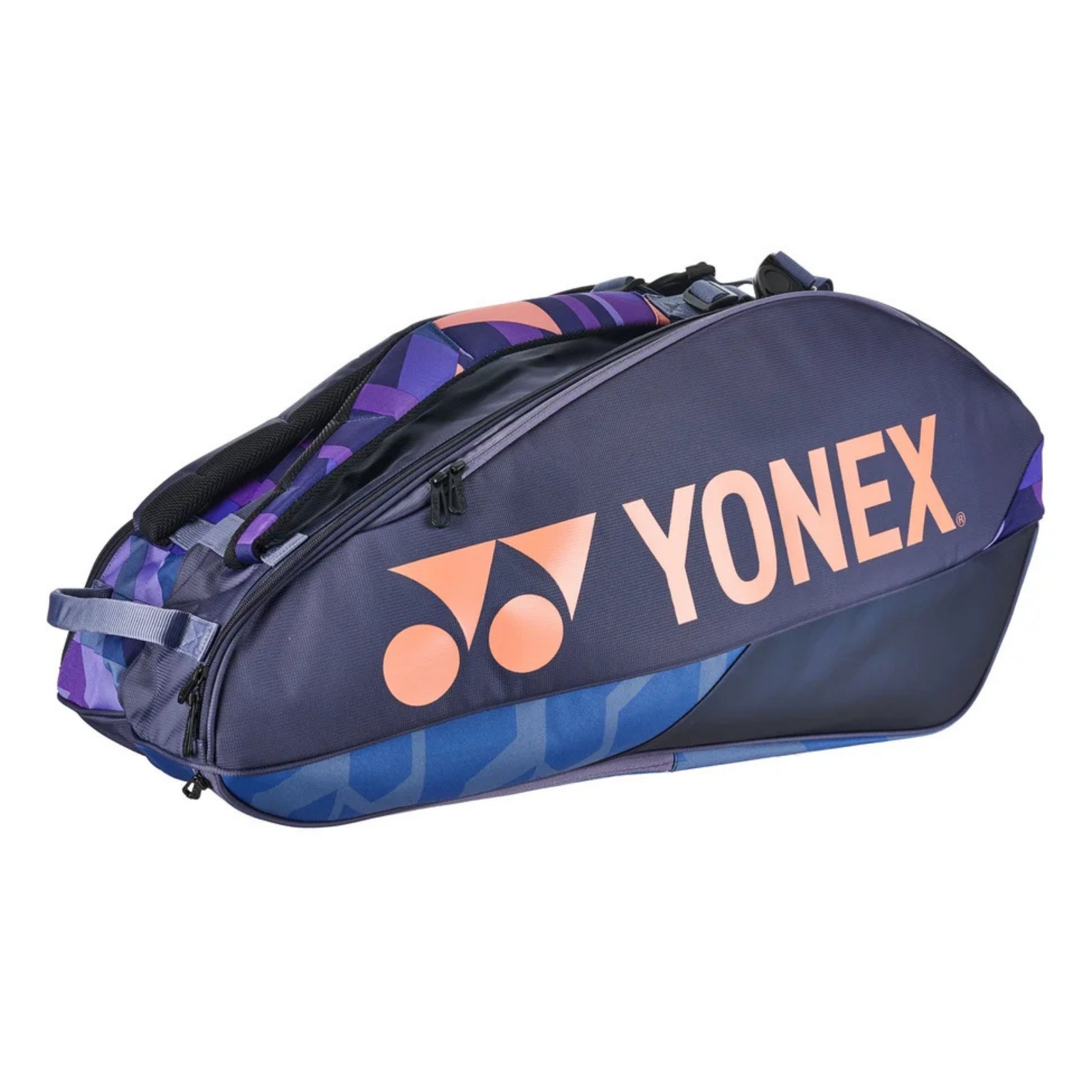 Yonex racket bag with geometric pattern on a white background